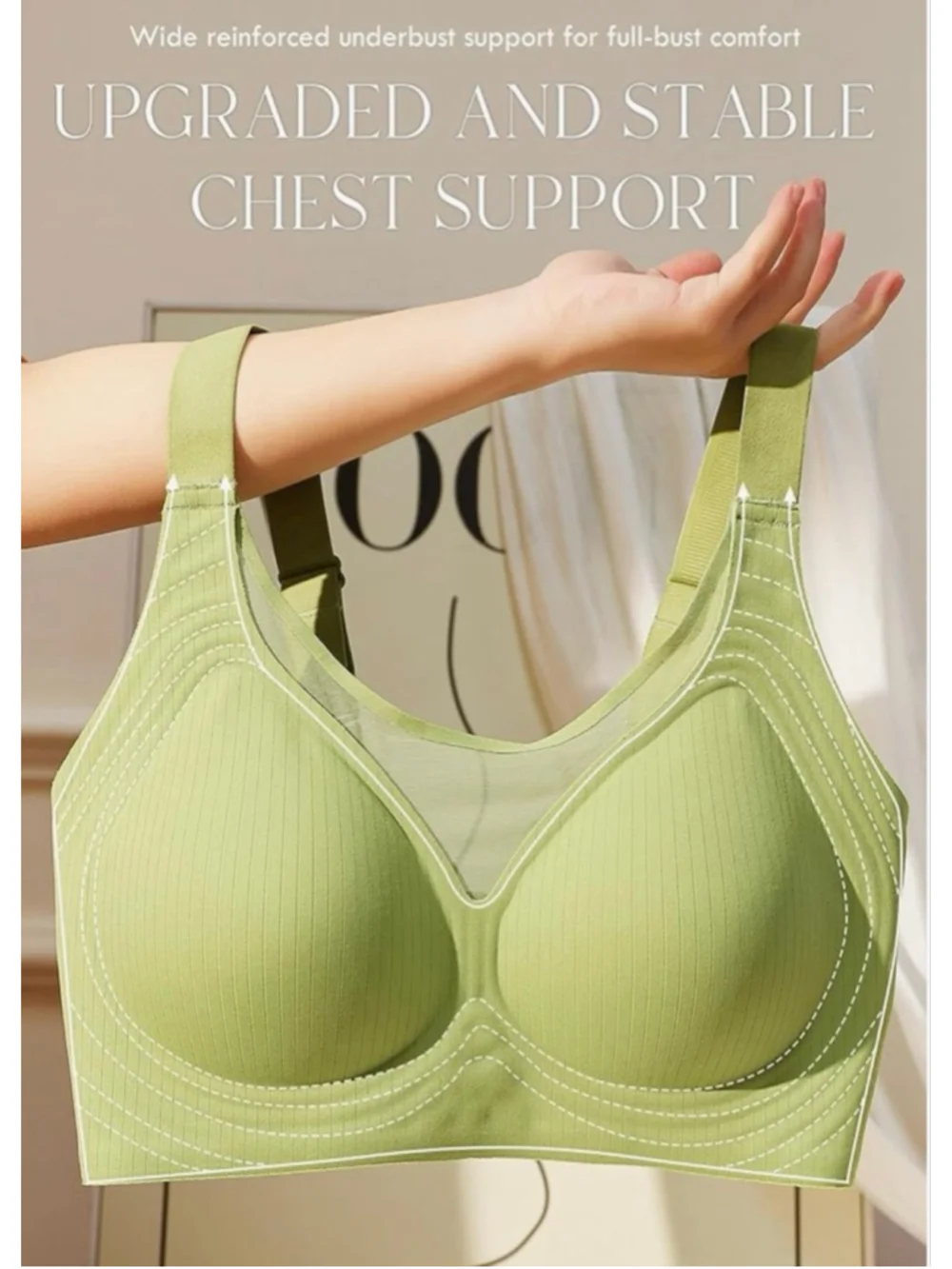 KORSIS Bra for Women Wireless No Underwire Comfortable Seamless Push Up Supporti